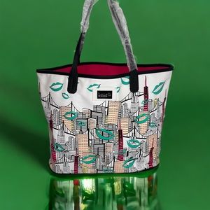 NEW! Benefit Cosmetics Promo Branded Large Tote/Bag San Francisco City Skyline